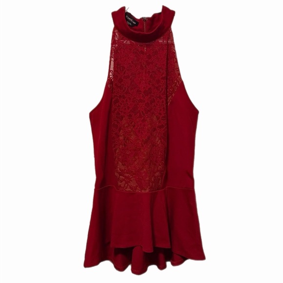 bebe Tops - ✨5/$30✨bebe Red Lace Halter Top